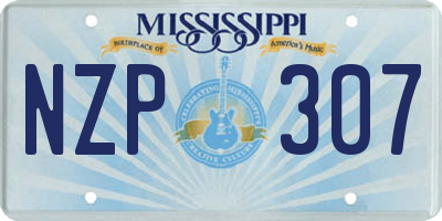 MS license plate NZP307