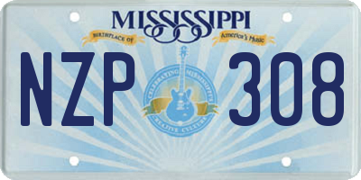 MS license plate NZP308