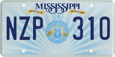 MS license plate NZP310