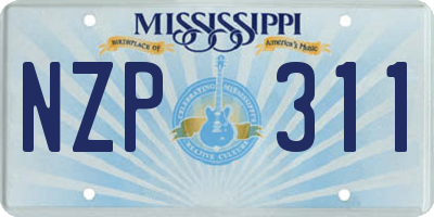 MS license plate NZP311