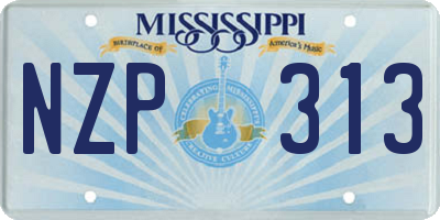 MS license plate NZP313