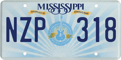 MS license plate NZP318