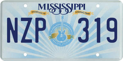 MS license plate NZP319