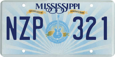 MS license plate NZP321