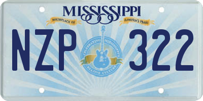 MS license plate NZP322