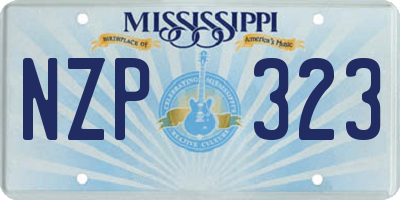 MS license plate NZP323