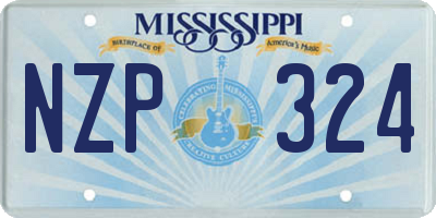 MS license plate NZP324