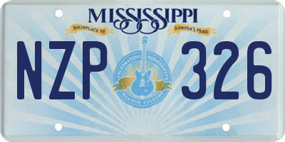 MS license plate NZP326