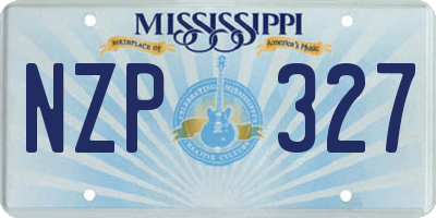 MS license plate NZP327