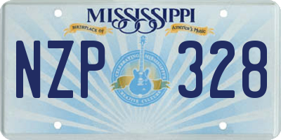 MS license plate NZP328