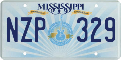 MS license plate NZP329