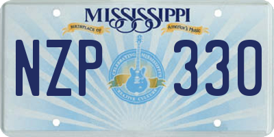 MS license plate NZP330