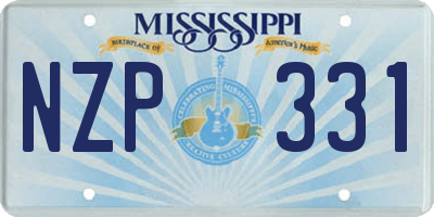 MS license plate NZP331