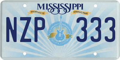 MS license plate NZP333