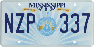 MS license plate NZP337