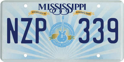 MS license plate NZP339