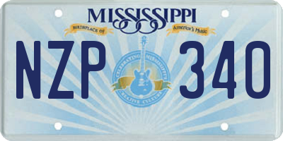 MS license plate NZP340