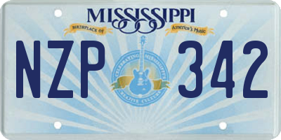 MS license plate NZP342