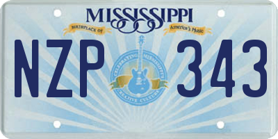 MS license plate NZP343