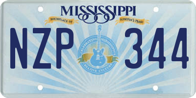 MS license plate NZP344
