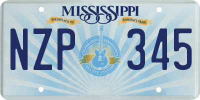 MS license plate NZP345