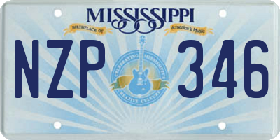 MS license plate NZP346