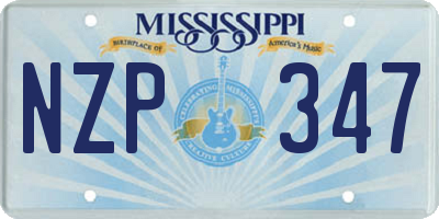 MS license plate NZP347