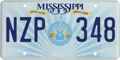 MS license plate NZP348