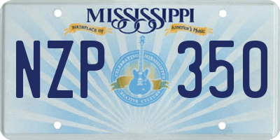 MS license plate NZP350