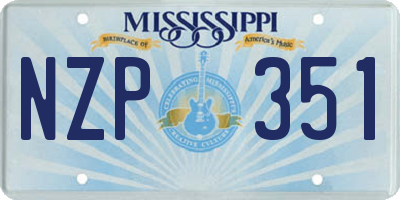 MS license plate NZP351