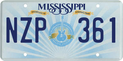 MS license plate NZP361
