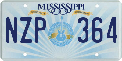MS license plate NZP364