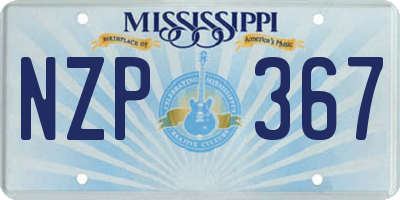 MS license plate NZP367