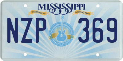 MS license plate NZP369