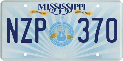 MS license plate NZP370