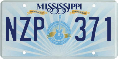 MS license plate NZP371