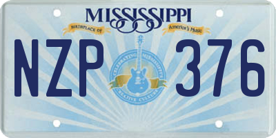 MS license plate NZP376