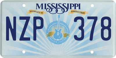 MS license plate NZP378