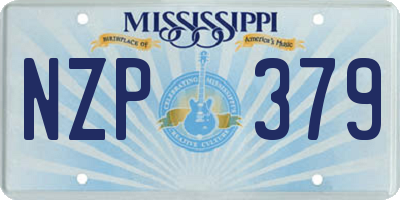 MS license plate NZP379