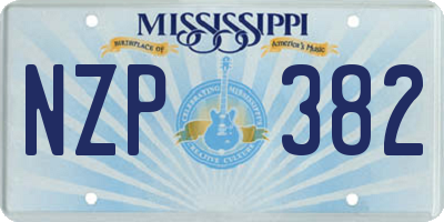 MS license plate NZP382