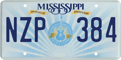 MS license plate NZP384