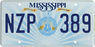 MS license plate NZP389