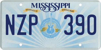 MS license plate NZP390