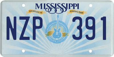 MS license plate NZP391