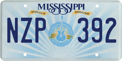 MS license plate NZP392