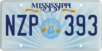 MS license plate NZP393