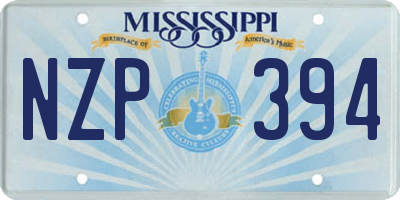 MS license plate NZP394