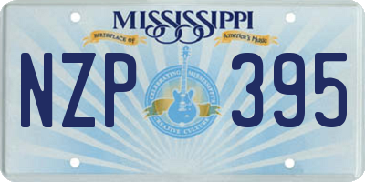 MS license plate NZP395