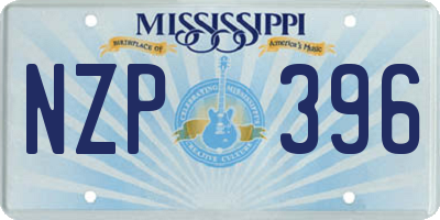 MS license plate NZP396