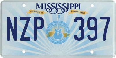 MS license plate NZP397